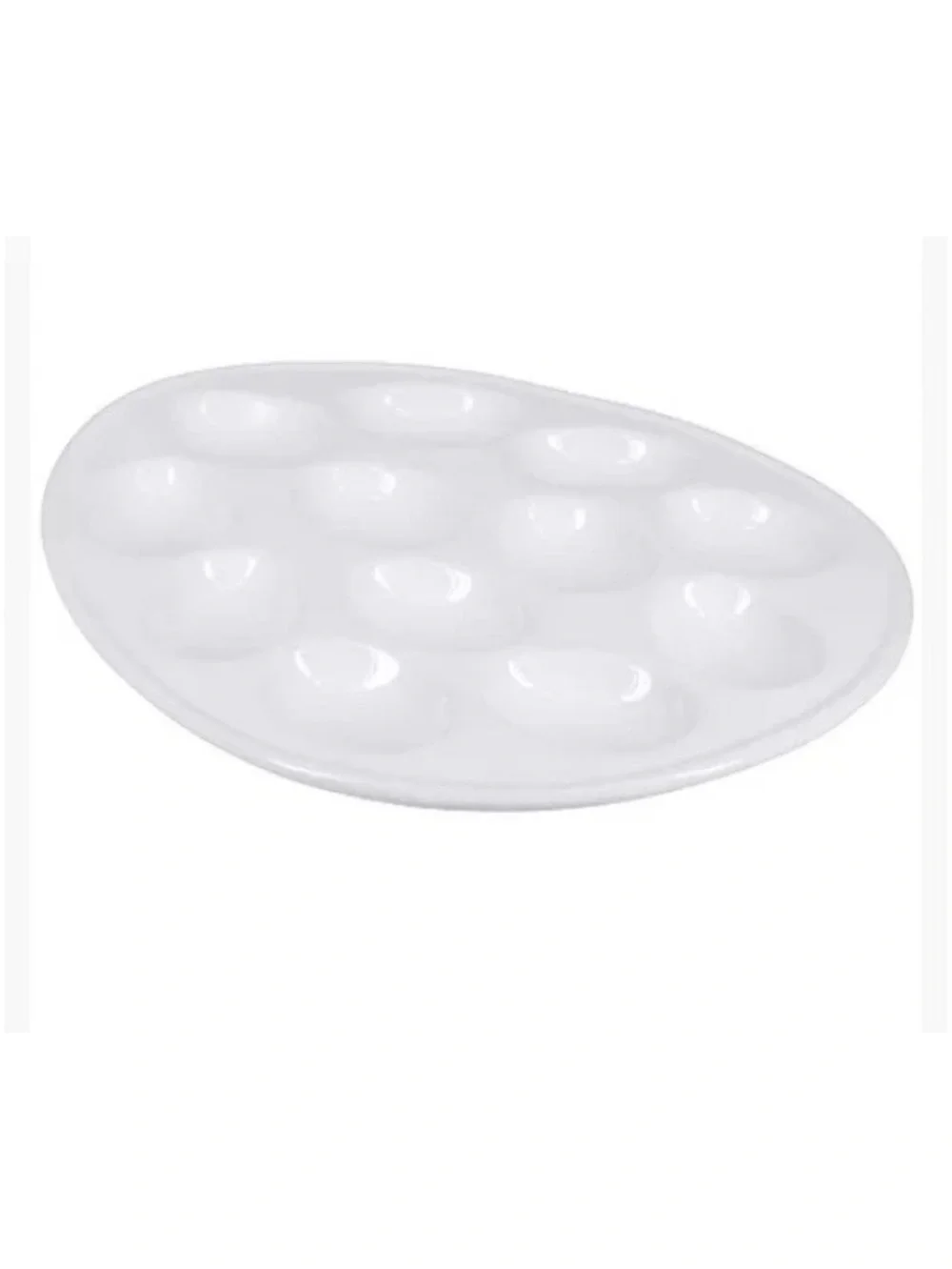 BIA Cordon Bleu White Porcelain Deviled Egg Plate Oval Serving Platter 12 Eggs.